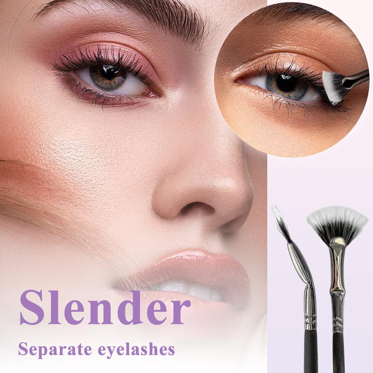 MAYCREATE Eyebrow Brush, Folding Angle Scalloped Lash Brush, Mascara Fan Brush for Upper Lower Eye Lash, Multifunctional Angled Fan Shaped Eyelash Brush Lash Wand Brush Makeup Tool MAYCREATE Eyebrow Brush, Folding Angle Scalloped Lash Brush, Mascara Fan Brush for Upper Lower Eye Lash, Multifunctional Angled Fan Shaped Eyelash Brush Lash Wand Brush Makeup Tool